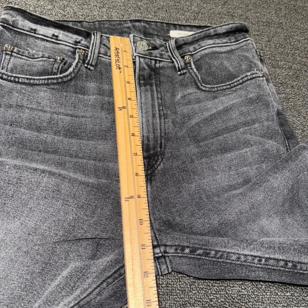 NOEND Denim Slim Straight Crop Jeans Washed Black Grey Made in USA Sz 28 Casual